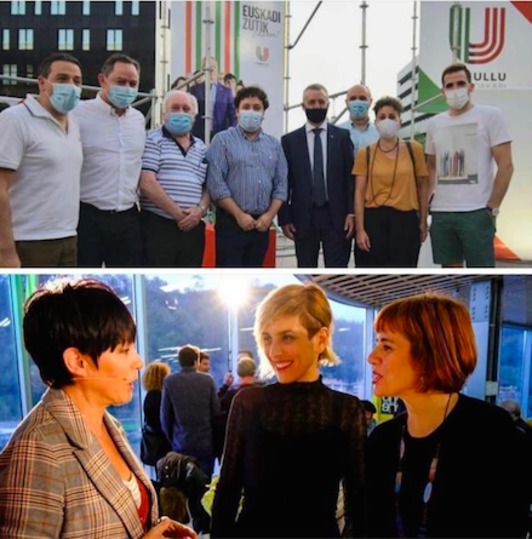 Las dos imágenes que ha contrapuesto el alcalde de Zarautz. La segunda es anterior a la pandemia.