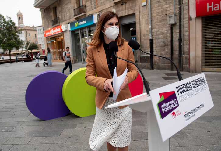 Miren Gorrotxategi, candidata lehendakari de Elkarrekin Podemos-IU. (Raul BOGAJO/FOKU).