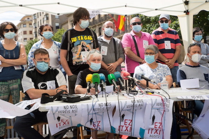 Comparecencia del comité de empresa de Siemens-Gamesa para anunciar nuevas movilizaciones. (Iñigo URIZ/FOKU)