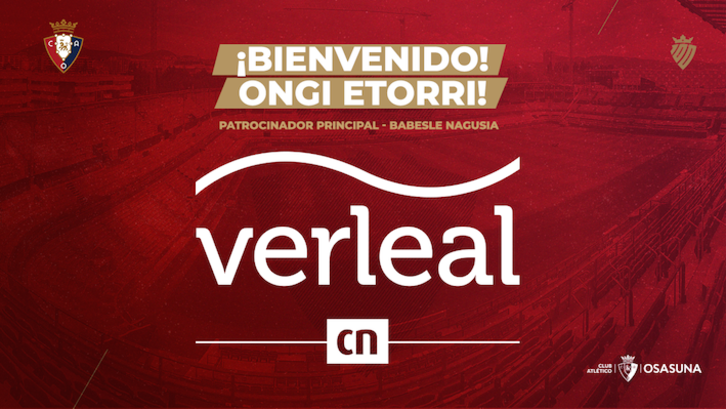 Imagen que ha utilizado Osasuna para anunciar el acuerdo con Verleal. (CA OSASUNA)
