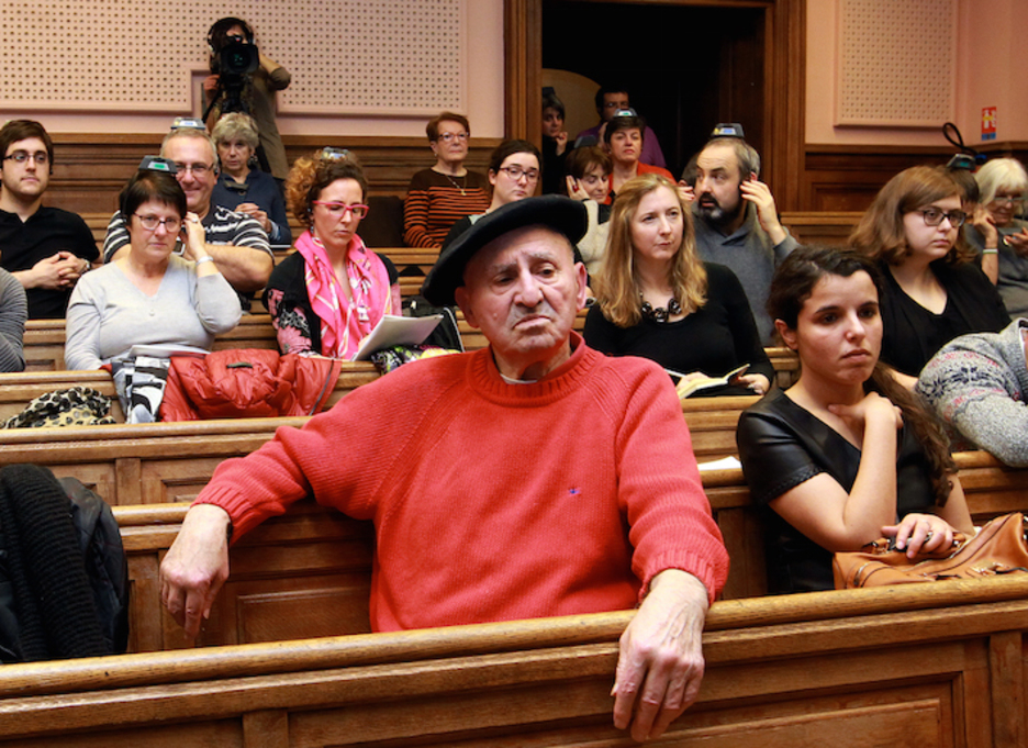 En París, en la Universidad de la Sorbona, en una conferencia sobre los presos políticos vascos e irlandeses, en 2016. (Bob EDME)