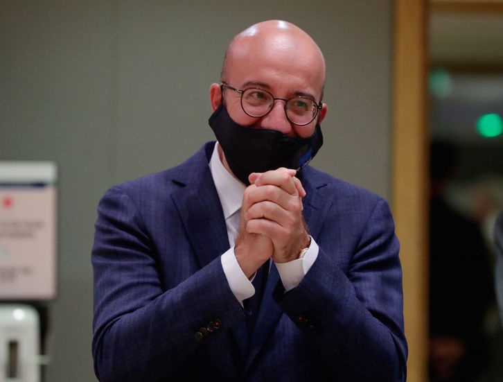 Charles Michel, satisfecho tras alcanzarse el acuerdo. (Stéphanie LECOCQ-POOL/AFP)
