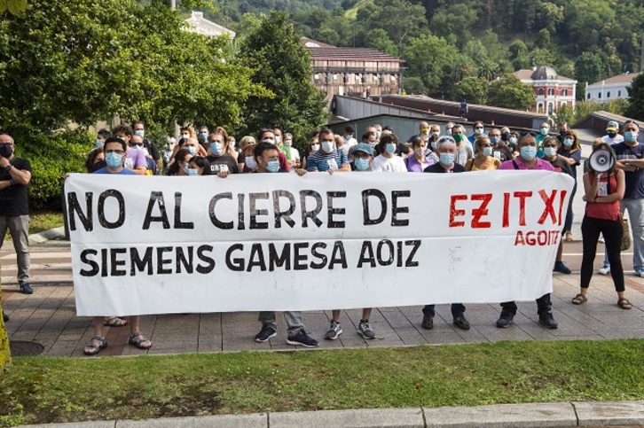 Agoizko Siemens-Gamesa lantegiko beharginen protesta, Bilbon. (Marisol RAMIREZ / FOKU)