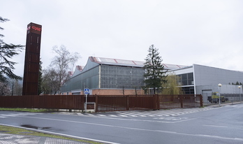 Planta de CAF en Beasain durante la cuarentena. (Jon URBE/AFP)