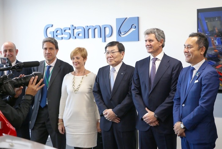 La consejera Arantxa Tapia acudió a la inaguración de la planta de Gestamp en Matsusaka (Japón), en octubre de 2018. (IREKIA)