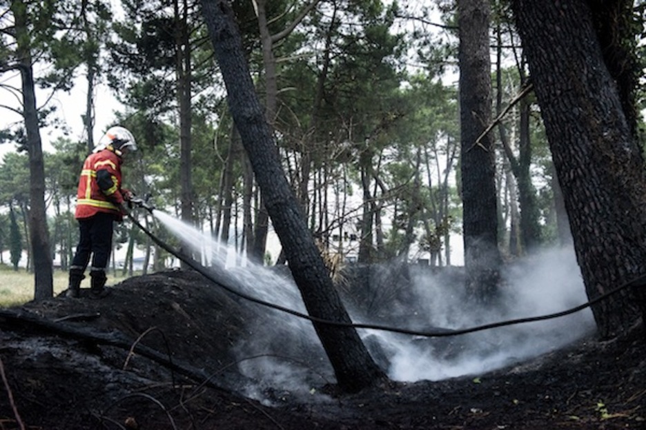 Suhiltzaileek azken fokuak amatatzen zituzten gaur. (Guillaume FAUVEAU/FOKU)