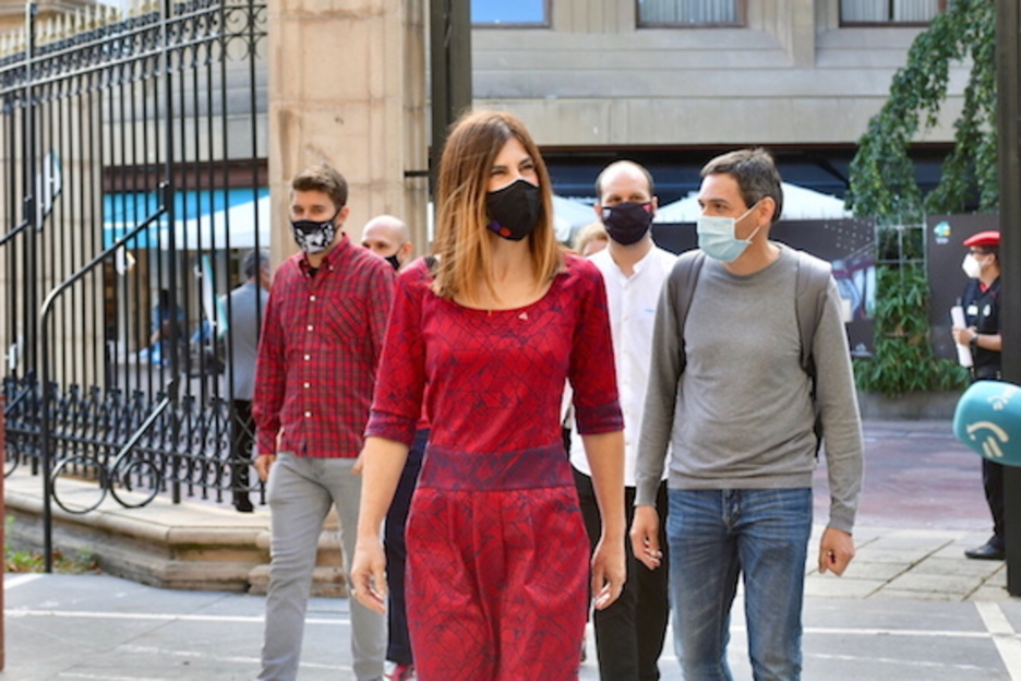 Los parlamentarios de Elkarrekin Podemos-IU. (FOKU)