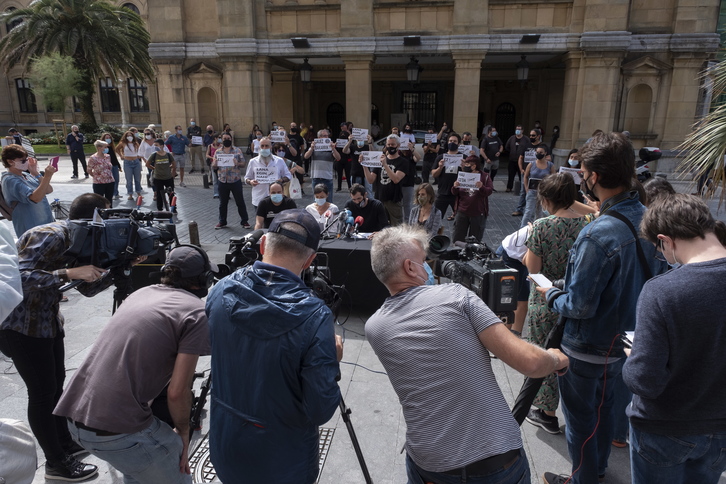 Protesta de los hosteleros guipuzcoanos. (Jon URBE/FOKU)