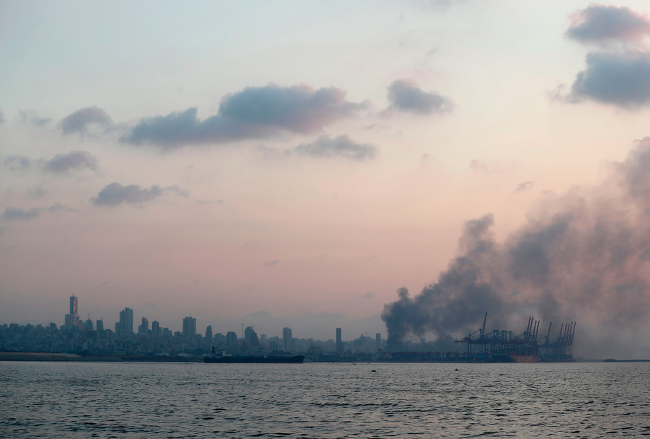 La costa de Beirut tras la explosión. (Joseph EID/AFP).