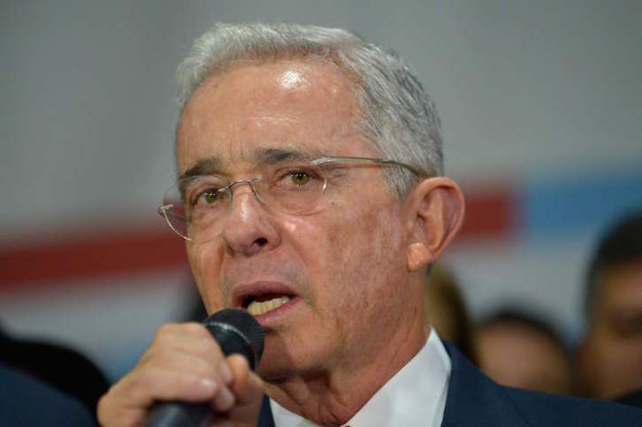 El expresidente colombiano Álvaro Uribe, en octubre de 2019. (Raúl ARBOLEDA/AFP)