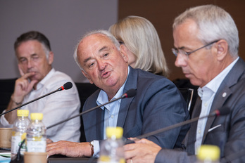 Jean-Jacques Lasserre lors de la conférence de presse du bilan de l'incendie du Pignada, le 6 août. © Guillaume FAUVEAU