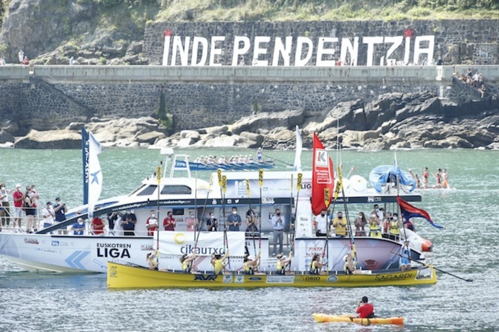 Orio, ganadora de la edición de 2020 de la Liga Euskotren. (Aritz LOIOLA / FOKU)