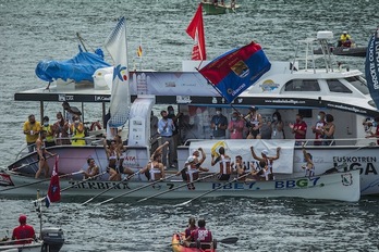 Los «galipos» de Zierbena se suman a los ganadores de banderas de la Liga Eusko Label. (Aritz LOIOLA / FOKU)