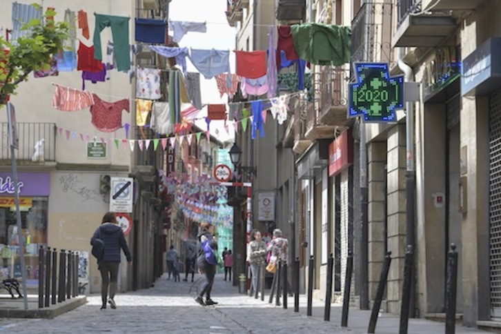 Tafallako kaleak, etxealdiaren ondorengo fasean, artxiboko irudian. (Idoia ZABALETA/FOKU)
