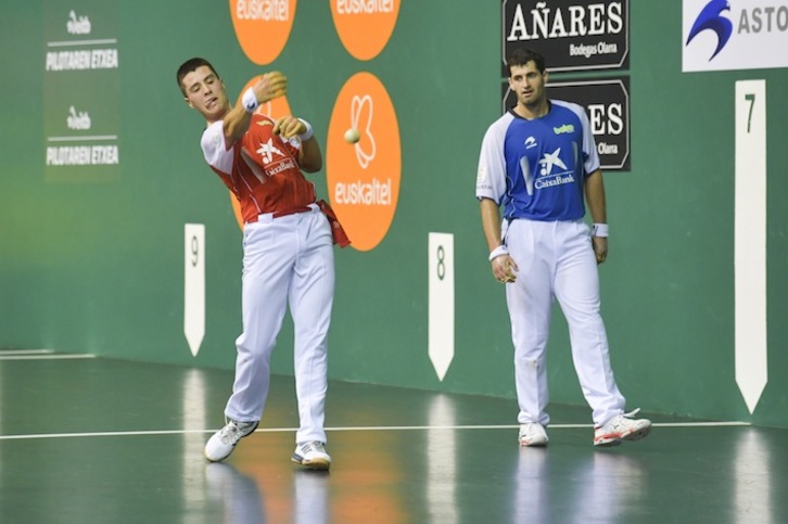 Eskiroz, durante la reciente final del Parejas de Promoción (Idoia ZABALETA / FOKU)