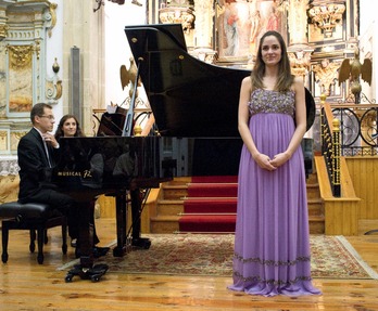 La soprano Elena Sancho-Pereg en una actuación anterior en la Quincena Musical. (NAIZ)