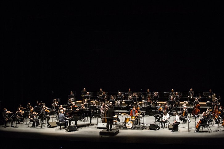 Imagen del concierto de Chano Domínguez y la Orquesta Sinfónica de Navarra. @flamencoonfire