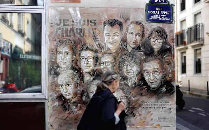 Homenaje a la víctimas del ataque contra ‘Charlie Hebdo’. (Thomas COEX/AFP)