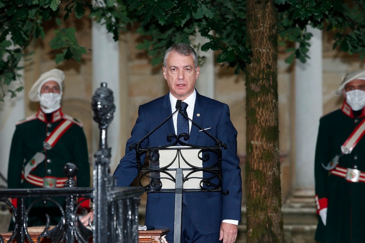 Iñigo Urkulluk lehendakari kargua hartu du ekitaldi berezi batean. (Aritz LOIOLA/FOKU)