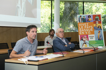 Antton Curutcharry eta Jean-René Etchegarayk aurkeztu dute egitasmoa. Guillaume FAUVEAU