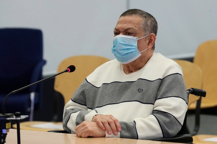 El coronel salvadoreño sentenciado culpable, Inocencio Moreno. (Kiko HUESCA/AFP)