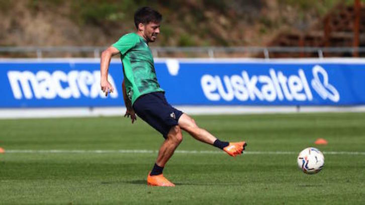 David Silva ha entrenado por primera vez con sus nuevos compañeros (REAL SOCIEDAD)