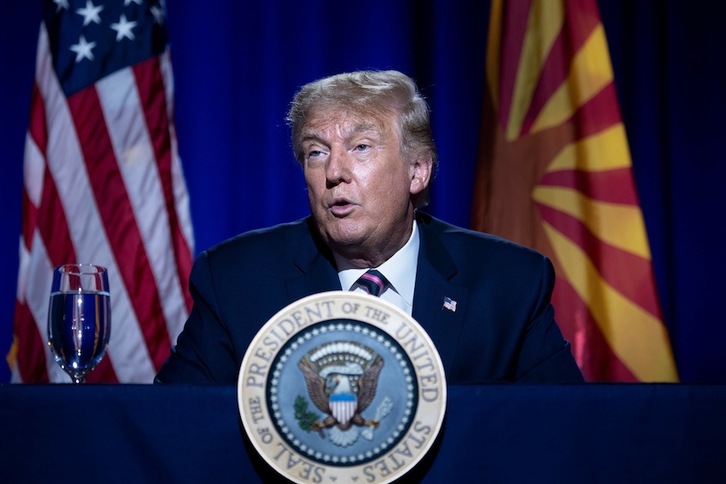 El presidente de EEUU, en un acto de campaña en Phoenix, Arizona. (Brendan SMIALOWSKI / AFP)