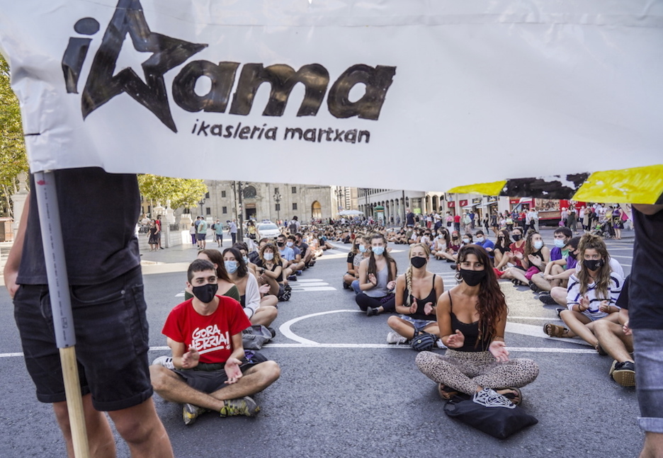 Ikama también ha tomado parte en las protestas de la capital vizcaina. (Marisol RAMÍREZ / FOKU)