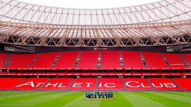 El Athletic ha entrenado este miércoles en San Mamés. (@AthleticClub)
