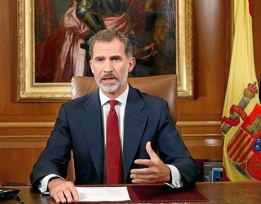 Felipe de Borbón, en su amenazante discurso del 3 de octubre de 2017.