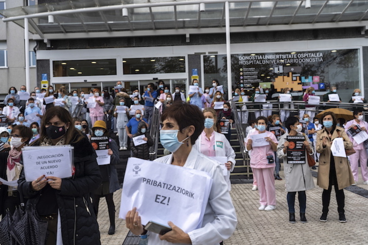 Movilización de trabajadores de Osakidetza demandando más recursos. (Andoni CANELLADA/FOKU)