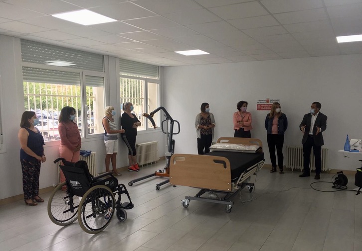 La consejera Maeztu, en un curso formativo en la residencia de Azkoien. (Gobierno de Nafarroa)