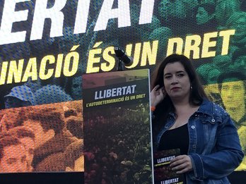 Tamara Carrasco durante un acto político. (Òmnium Cultural)