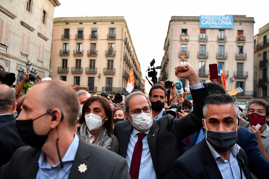 Quim Torra en la Concentración de Barcelona. (Pau BARRENA/AFP). 