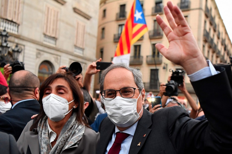 Quim Torra en la Concentración de Barcelona. (Pau BARRENA/AFP). 