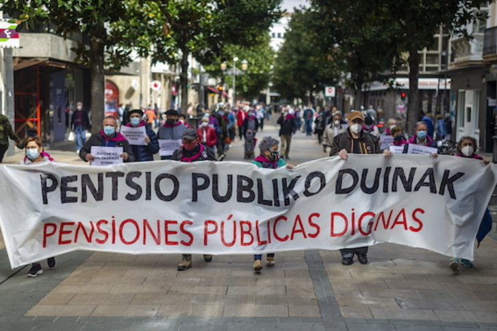 Detalle de la manifestación realizada en Gasteiz. (Jaizki FONTANEDA /FOKU)