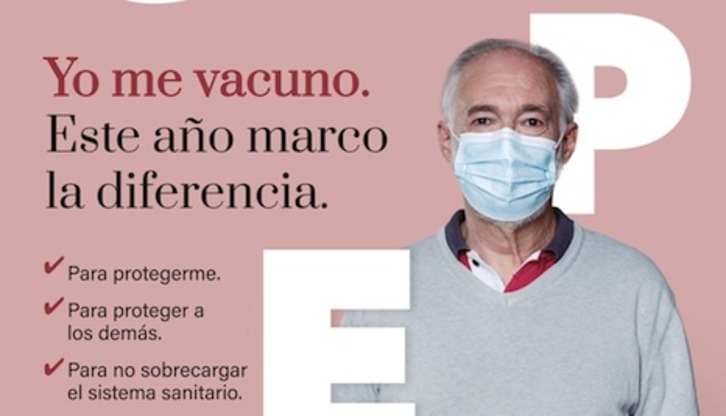 Cartel de la campaña de vacunación contra la gripe en Nafarroa.