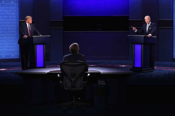Trump y Biden en el debate electoral. (Scott OLSON/AFP)  