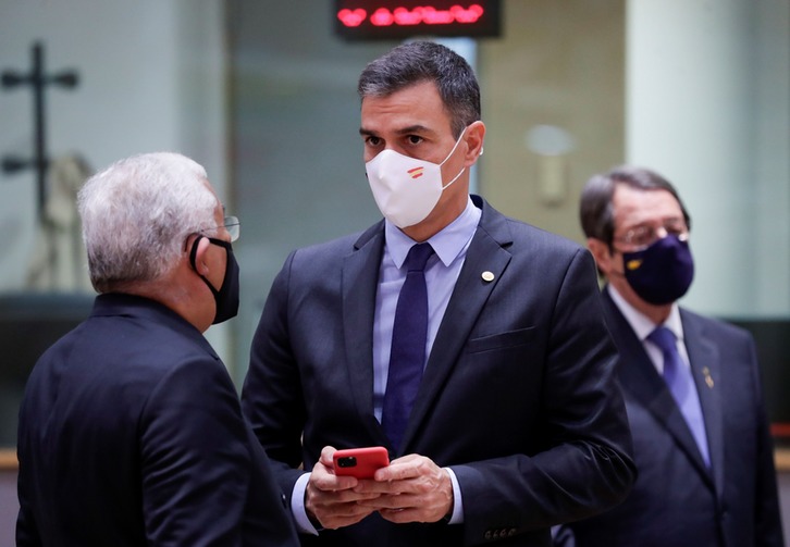 Pedro Sánchez en el Consejo Europeo. (Olivier HOSLET/AFP).