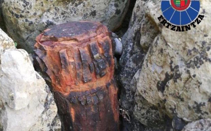 Imagen de uno de los proyectiles. (ERTZAINTZA)