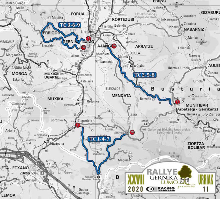 Mapa del Rallye Gernika Lumo. (EAF-FVA)