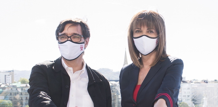 Illa, con Idoia Mendia en la campaña del 12J. (Juan Carlos RUIZ | FOKU)