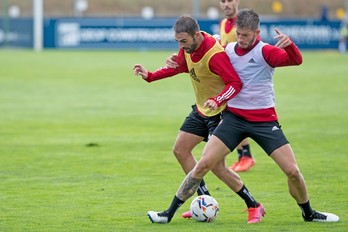 Imagen tomada en el entrenamiento de hoy (OSASUNA)