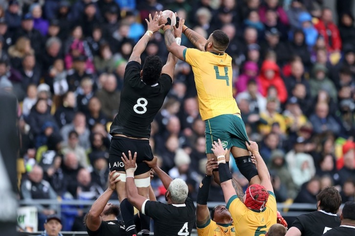 Imagen del primer partido, disputado el domingo en Wellington (Marty MELVILLE / AFP)