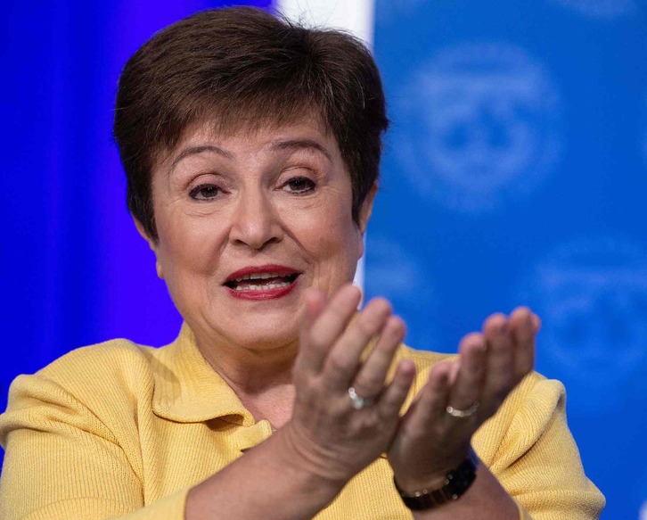 Kristalina Georgieva, directora general del Fondo Monetario Internacional (FMI) desde el año 2019. (Nicholas KAMM/AFP) 