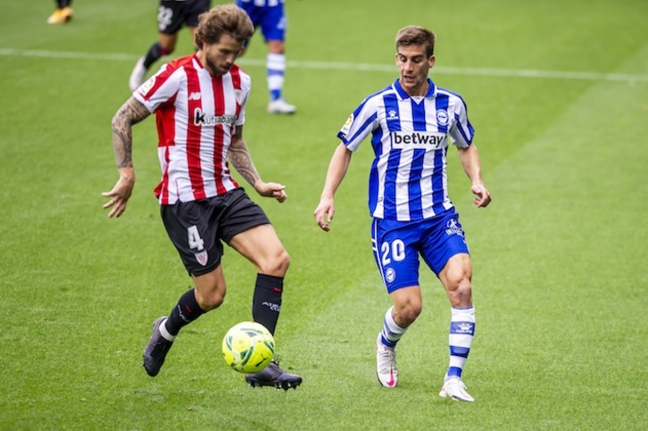 Pere Pons, durante el derbi contra el Athletic (Jaizki FONTANEDA / FOKU)