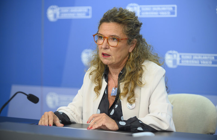 Gotzone Sagardui, consejera de Salud, al anunciar las medidas el sábado. (IREKIA)