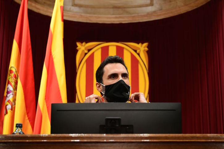 Roger Torrent, presidente del Parlament catalán. (Lluis GENÉ/AFP)