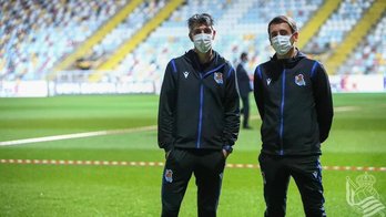 Imanol y Oyarzabal, hoy en el campo del Rijeka (REAL SOCIEDAD)