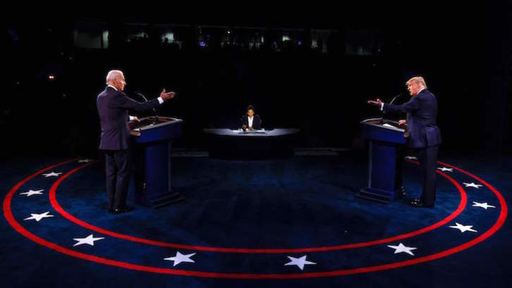Segundo debate cara a cara entre Donald Trump y Joe Biden. (Jim BOURG/AFP)